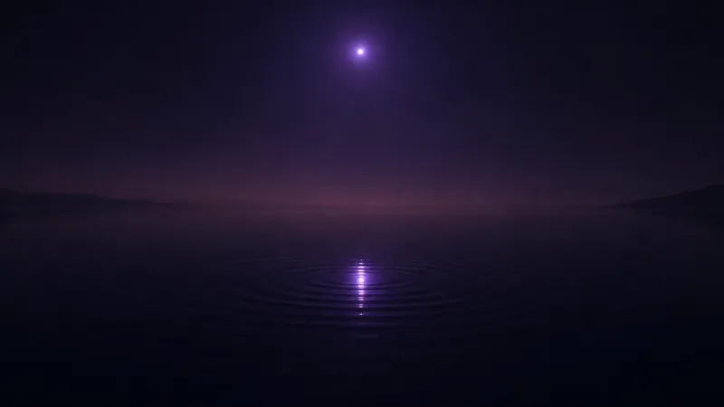 Calm water and purple light